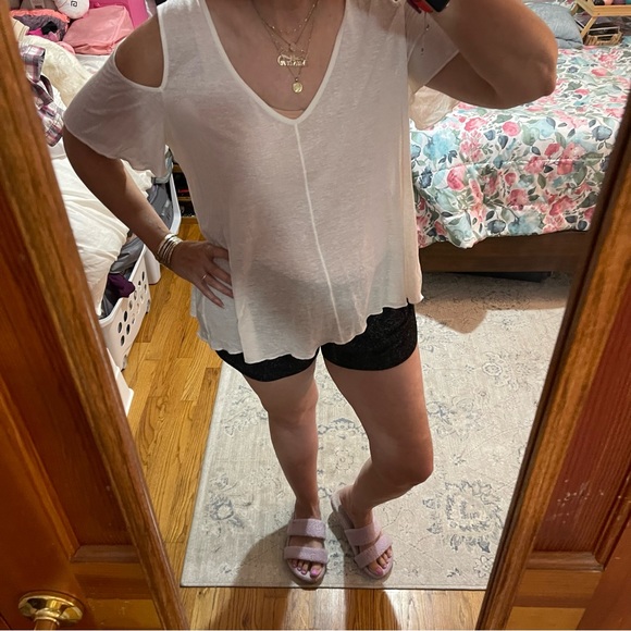 Free People Cold Shoulder Top-Ivory - Picture 9 of 12